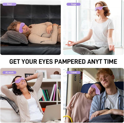Moist Heated Eye Masks for Dry Eyes, Stye, Warm Compress for Sleeping | Purple, Microwavable Heating, Hot Compress for Relieve, Flaxseed Filling