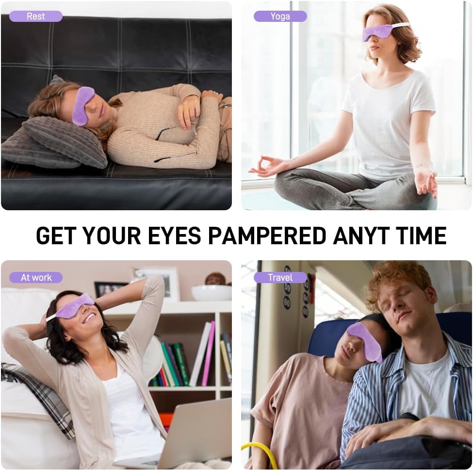 Weighted Eye Pillow for Yoga, Moist Heat Mask for Dry Eyes(Pink)