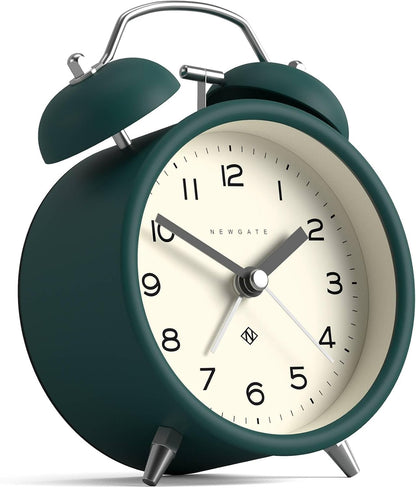 NEWGATE® Charlie Bell Echo Alarm Clock | Modern take on Classic Twin Bell Clock | Yellow | Easy to Read Numbers | Ideal for Bedside, Desk or Shelf | Modern Retro Bedroom & Office Accessory