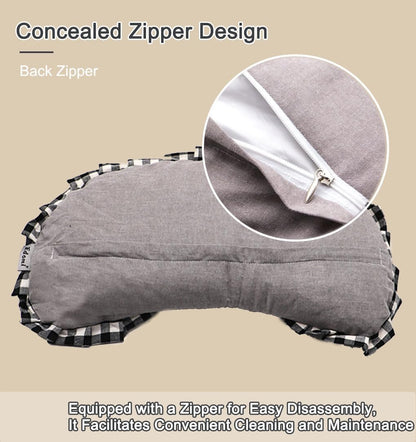 Buckwheat Cervical Neck Roll Pillow,17.7"x5.9" Firm Support Neck Bolster with Washable Cover, Adjustable Hard Cylinder Round Pillow with Buckwheat Hulls, for Office Lunch Breaks Sleeping,Pink