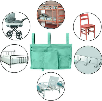 Sugaroom Bedside Storage Caddy, Bunk Bed Organizer Bed Storage Pocket Bedside Organizer Hanging Bed Storage Caddy for College Dorm Room, Hospital Bed Rails, Baby Bed, Camp