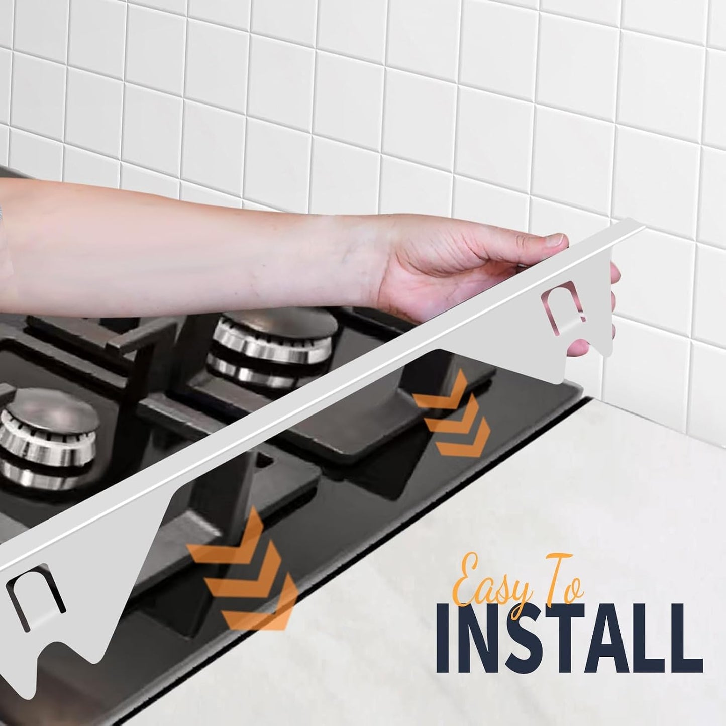 Stove Gap Covers Stainless Steel, 2 Pack Stove Gap Filler Easy Retractable Length 13.8" to 27.5", Width 0.79" Stove Gap Guards Range Trim Kit, Heat Resistant Guard Between Stove Top & Counter