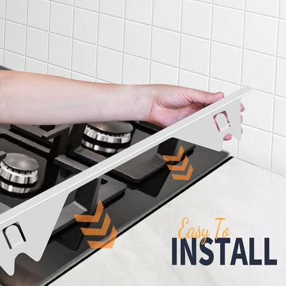 Stove Gap Covers Stainless Steel, 2 Pack Stove Gap Filler Easy Retractable Length 13.8" to 27.5", Width 0.79" Stove Gap Guards Range Trim Kit, Heat Resistant Guard Between Stove Top & Counter