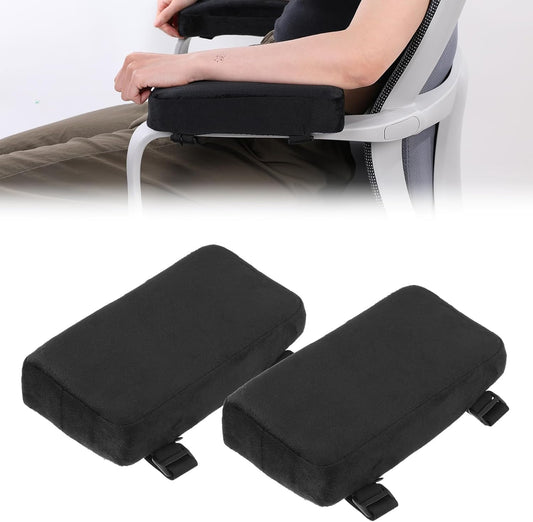 2 Pack Thick Armrest Pads Memory Foam Office Chair Arm Pads - Office Chair Armrest Covers Provide Elbow Cushion and Relieve Pressure, Ergonomic Desk Chair Arm Covers - Gaming, Computer Chair Rest Pads
