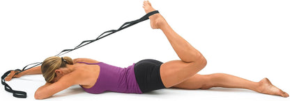 OPTP The Original Stretch Out Strap XL with Exercise Book, Made in the USA | Stretch Out Strap for physical therapy, yoga stretching strap or knee therapy strap, 10 loops, 7'5" long durable woven strap