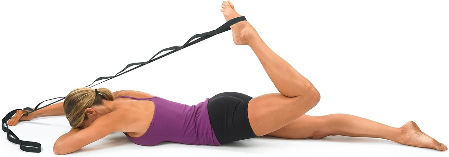 OPTP The Original Stretch Out Strap XL with Exercise Poster, USA Made | Extra-Long stretching strap, Stretch Out Strap for physical therapy, yoga stretching strap for knee therapy, 7'5" long, nylon
