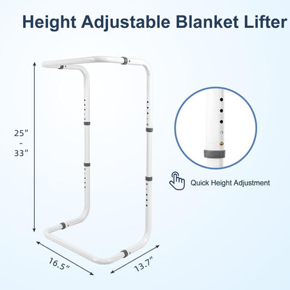 HEPO Blanket Lifter,Adjustable Height Blanket Lift Bar,Included 4 Clips