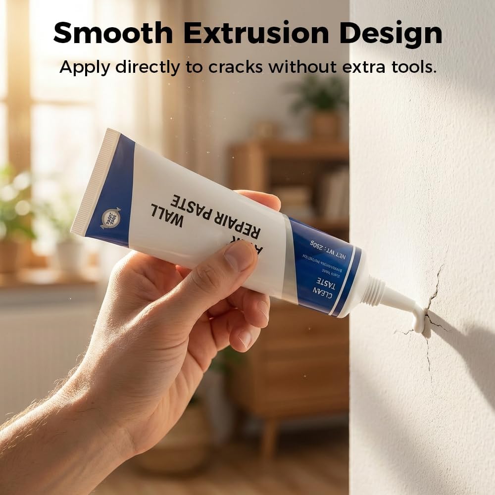 Efficient Drywall Repair Kit with Scraper, 2026 New Quick Drying Wall Mending Agent, Multi-Functional Wall Mending Agent Drywall Patch Paste Repair Kit for for Holes, Cracks and Nail Holes (1)