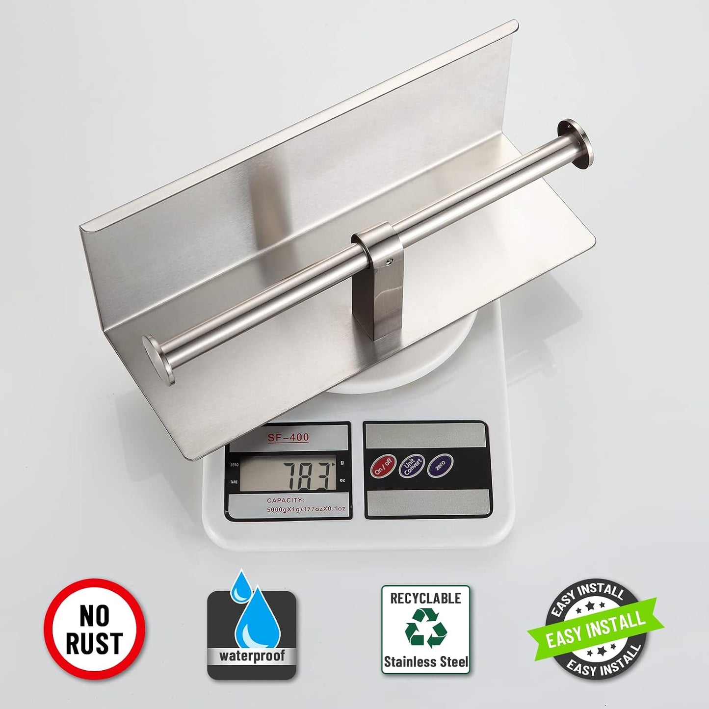 Double Toilet Paper Holder with Shelf Brushed Nickel Toilet Paper Holder Wall Mounted