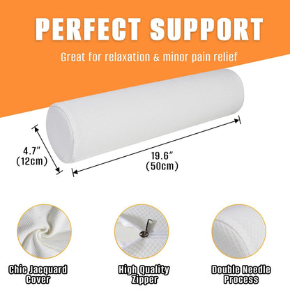 2 Pack Round Massage Table Bolster Pillow Pad, Bolster Pillow, Round Pillows, Suitable for Earthlite Massage Table (Grey, 4.7''x19.6'')