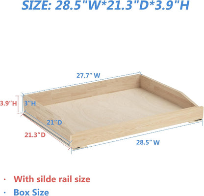 LOVMOR Single Pull Out Cabinet Organizer 28½”W x 21”D, Soft Close Slide Out Drawer Storage Shelves for Kitchen, Wood Cabinet Shelf Pull-Out Organizer Storage for Base Cabinets