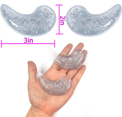 Reusable Gel Eye Ice Pack, Cooling Eye Pad, Hot ＆ Cold Treatment for Eye Strain, Eye Swelling, Eye Redness, Puffy Eyes, Dark Circles, Smooth Fine Lines, and Eye Recover Surgery. (Purple ＆)