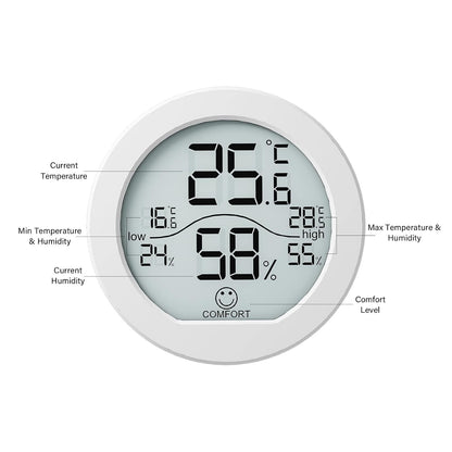 Indoor Digital Hygrometer Thermometer for Room Temperature Humidity Meter | SECRUI Thermometer Accuracy Calibration LCD Temperature Sensor with Maximum and Minimum Records,1 Pack