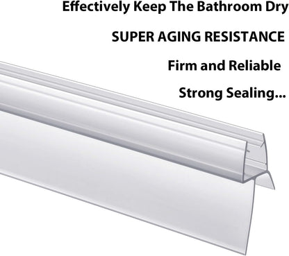 2-Pack Butecare Frameless Shower Door Bottom Seal for Glass Doors – Stop Shower Leaks and Create a Water Barrier (3/8” x 39”)