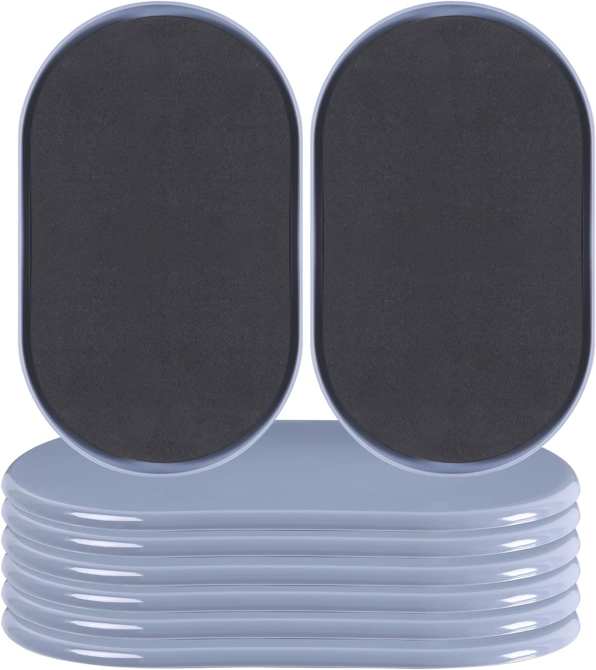 Reusable Large Furniture Movers Sliders for Carpet and Hardwood Floors-8 Pack 9-1/2" Oval Moving Pads Protector for Heavy Duty Sofa Bed Table Desk,Quickly and Easily Move Any Item, Beige