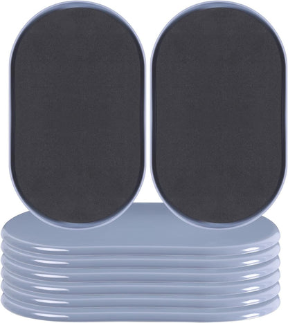 Reusable Large Furniture Movers Sliders for Carpet and Hardwood Floors-8 Pack 9-1/2" Oval Moving Pads Protector for Heavy Duty Sofa Bed Table Desk,Quickly and Easily Move Any Item, Beige