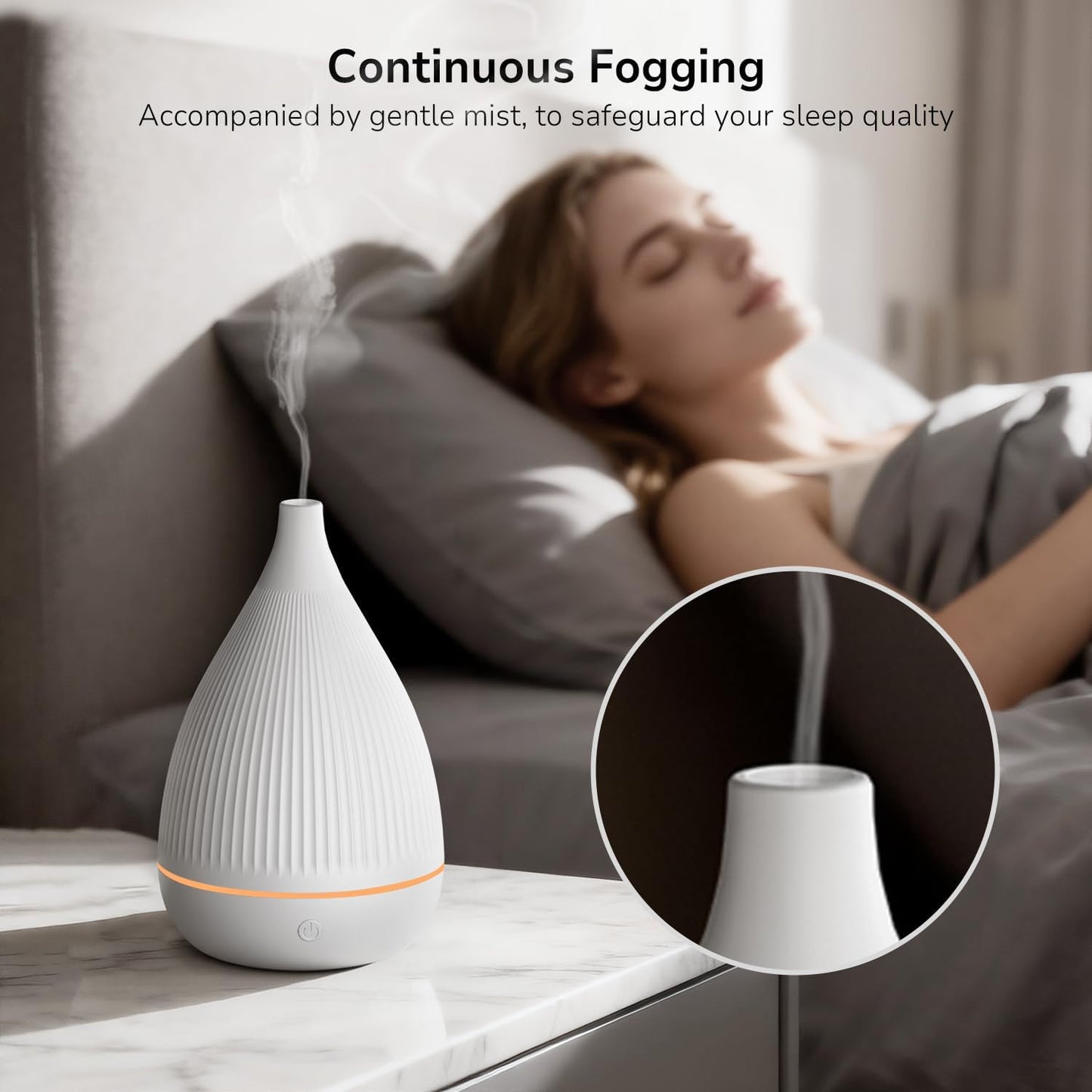 Ultrasonic Essential Oil Diffuser, Home Fragrance Aroma Diffuser with Auto Shut-Off, Color Change Night Light & Ultra-Quiet Operation, BPA-Free Portable Aromatherapy Humidifier for Home (Black)