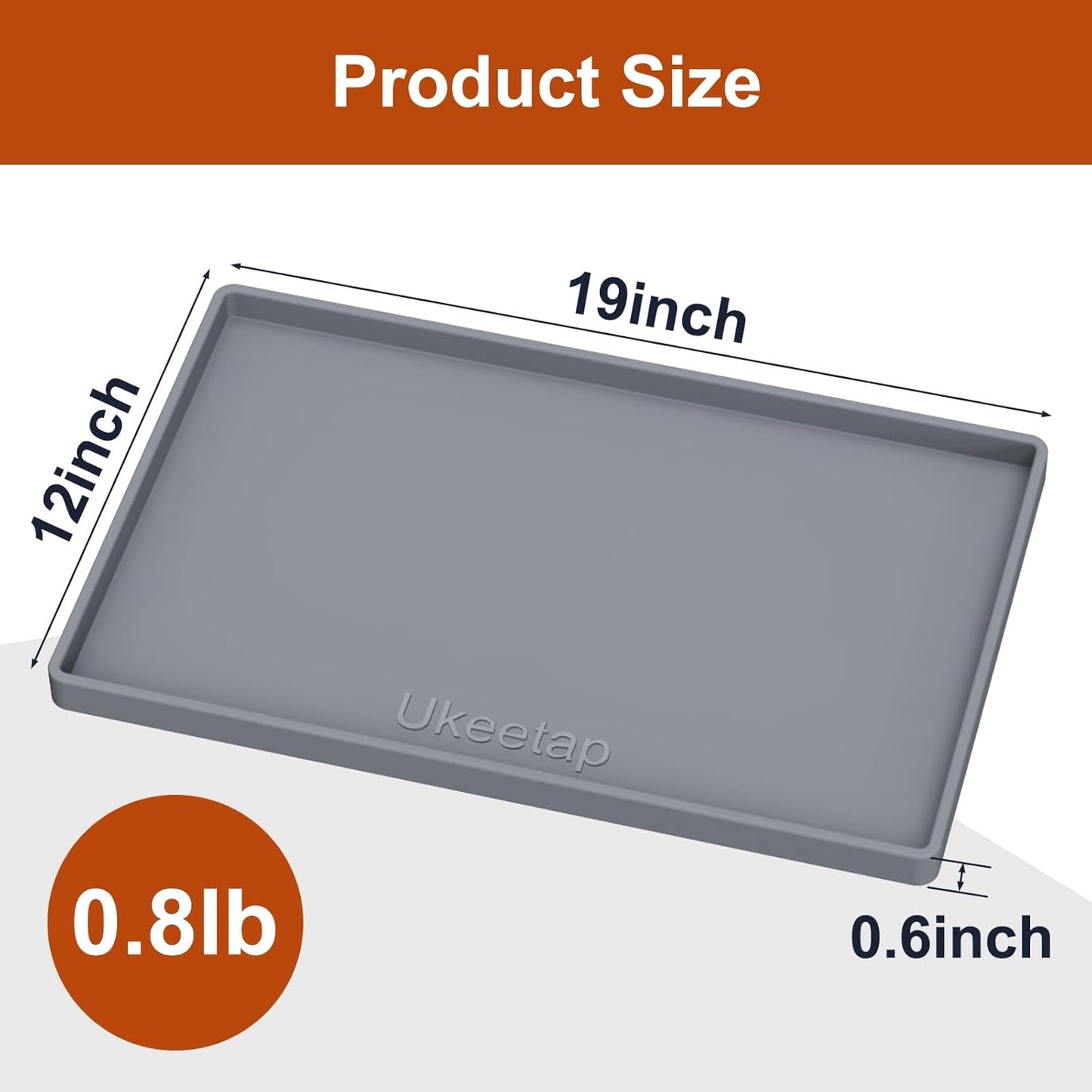 34" x 22" Extra Thick Silicone Mat Waterproof with Raised Edge, | Under Sink Mat for Kitchen & Bathroom, Kitchen Cabinet Liner, Multi-Purpose for Storage & Protection