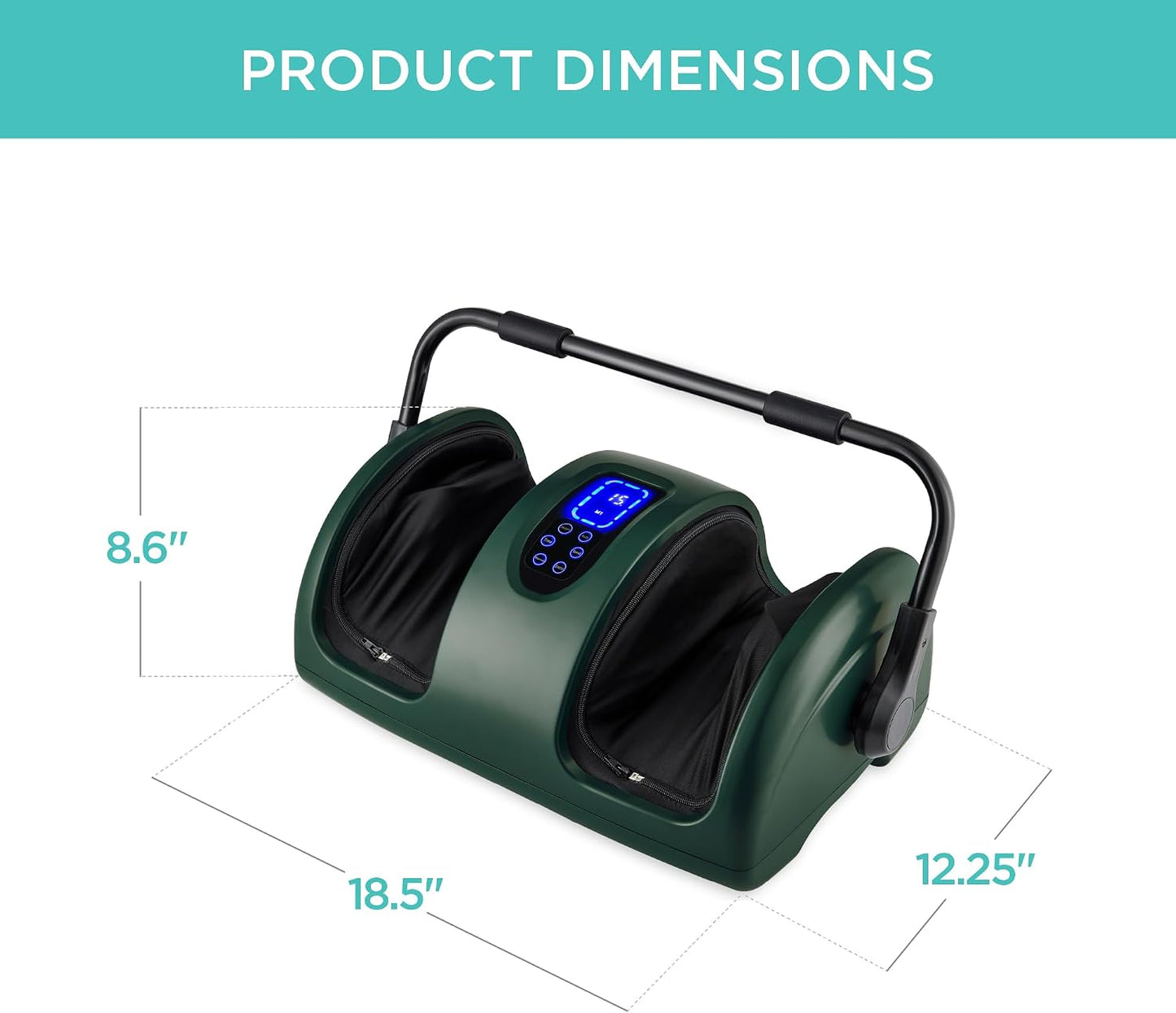 Best Choice Products Shiatsu Foot Massager with Heat for Plantar Fasciitis & Neuropathy, Kneading Foot & Calf Massager with Remote, 360° Adjustable Handle, Rolling & Compression Massage - Navy