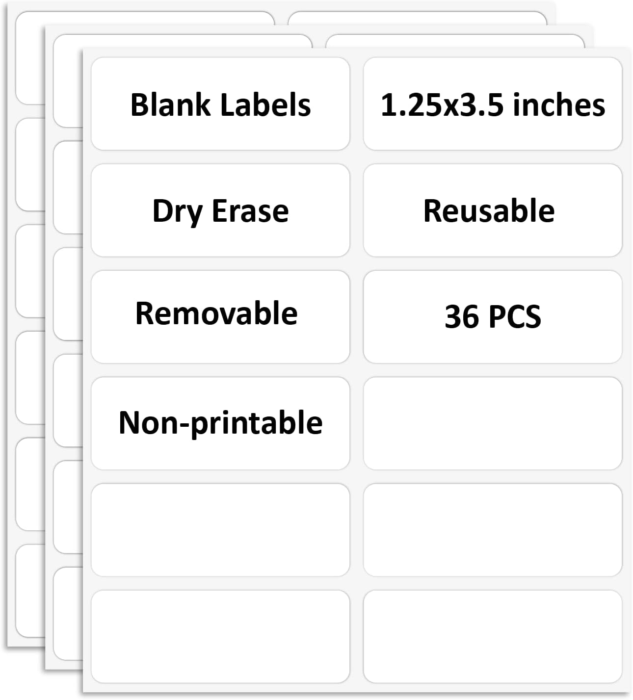 SVNOOC Dry Erase Stickers for Whiteboard Desk Refrigerator Home Office 4x6 in, Reusables Labels for Storage Bins (6 Pack)