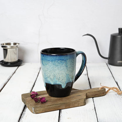 Bosmarlin Ceramic Tea Cup with Infuser and Lid, 13.5 Oz, Loose Leaf Tea Steeper Mug with Strainer, Microwave and Dishwasher Safe, Reactive Glaze (13.5 Oz, Pale Green)