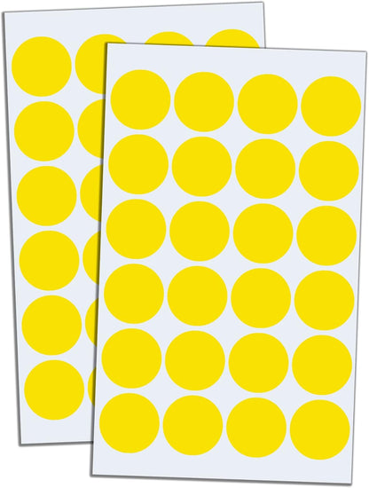 600 Pack, 1" Round Colored Dot Stickers Labels - 6 Colors