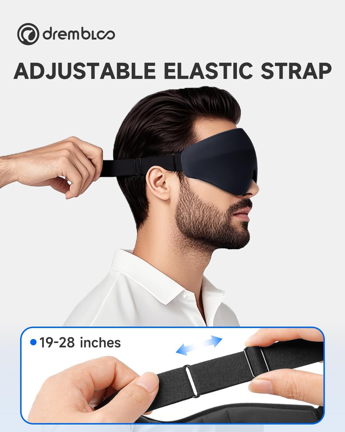Sleep Mask for Side Sleeper Men Women, 100% Light Blocking Eye Mask for Lash Extensions, Soft 3D Contoured Zero Pressure Blindfold Sleeping Masks for Travel, Breathable Adjustable Eye Cover, Navy