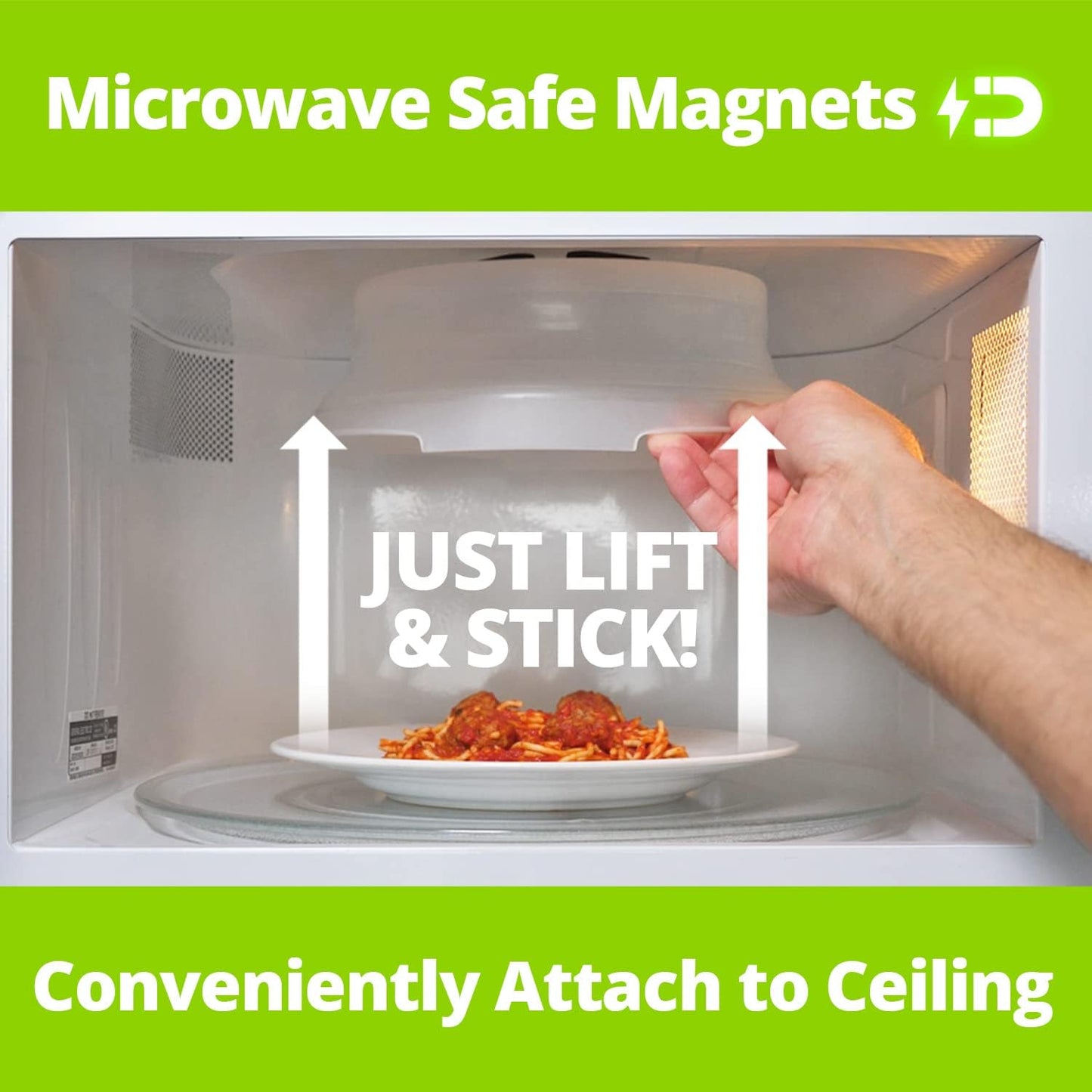 HOVER COVER Magnetic Microwave Splatter Cover - 10" Collapsible - Graphite | BPA-Free Lid, Vented Plate Guard with Steam Vents, Anti-Splash Microwave Lid, Dishwasher Safe, Space-Saving Magnetic Storage