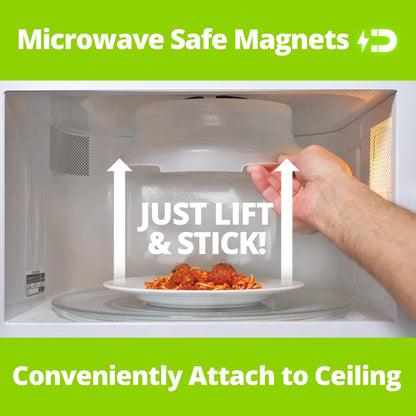HOVER COVER Magnetic Microwave Splatter Cover - 10" Collapsible - Graphite | BPA-Free Lid, Vented Plate Guard with Steam Vents, Anti-Splash Microwave Lid, Dishwasher Safe, Space-Saving Magnetic Storage