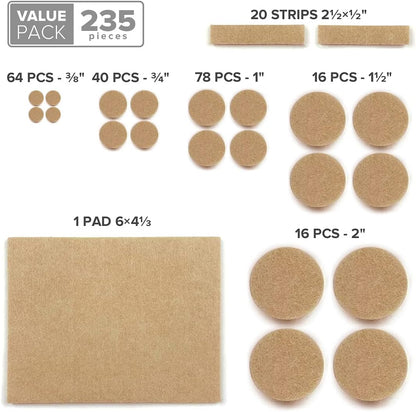Felt Furniture Pads X-PROTECTOR 235 PCS Premium Furniture Pads - Felt Pads Furniture Feet Best Wood Floor Protectors - Protect Your Hardwood & Laminate Flooring! | Furniture Feet Best Wood Floor Protectors - Protect Your Hardwood & Laminate Flooring!