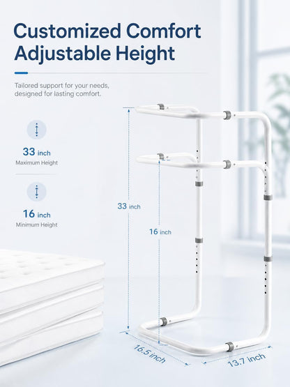 Adjustable Blanket Lifter for Feet with 4 Clips – Bed Cradle to Keep Blanket Off Your Legs, Universal Blanket Lifters for Foot of Bed, Height Adjustable Blanket Support Frame for Comfort & Recovery