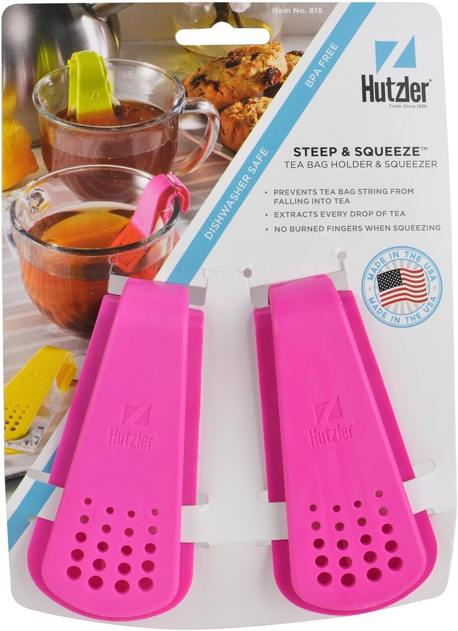 Hutzler Steep 'n Squeeze Tea Bag Holder & Squeezer Set (Green)