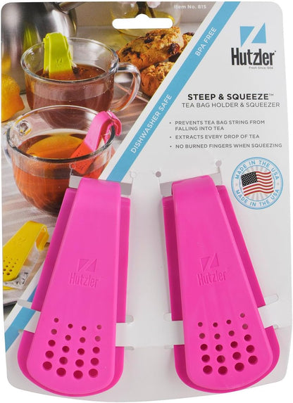 Hutzler Steep 'n Squeeze Tea Bag Holder & Squeezer Set (Green)