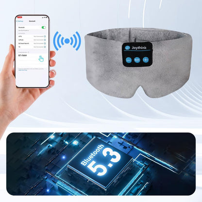 Joythink Sleep Headphones Bluetooth Sleep Mask Silk Headband Earphones Bluetooth Eye Mask for Sleeping On Side Blackout Soft Sleep Earphones Music Kids Children Eye Cover Purple