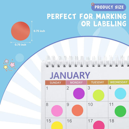 6720 PCS Small Dot Stickers Round Color Coding Labels Circle Dot Stickers Label Sticker in 20 Colors for Office,Classroom