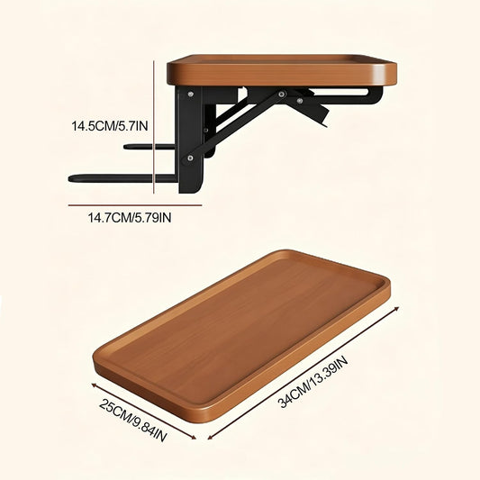 Raised Bedside Shelf for Bed Tray Table Under Mattress，Natural | for Box Spring Plate Platform Bed Nightstand Shelf Bedside Caddy College Dorm Room