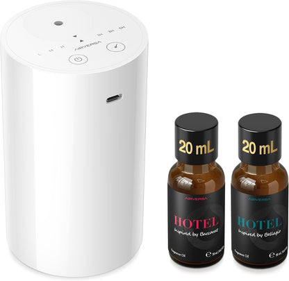Airversa AN8 Waterless Essential Oil Diffuser Starter Kit, Black