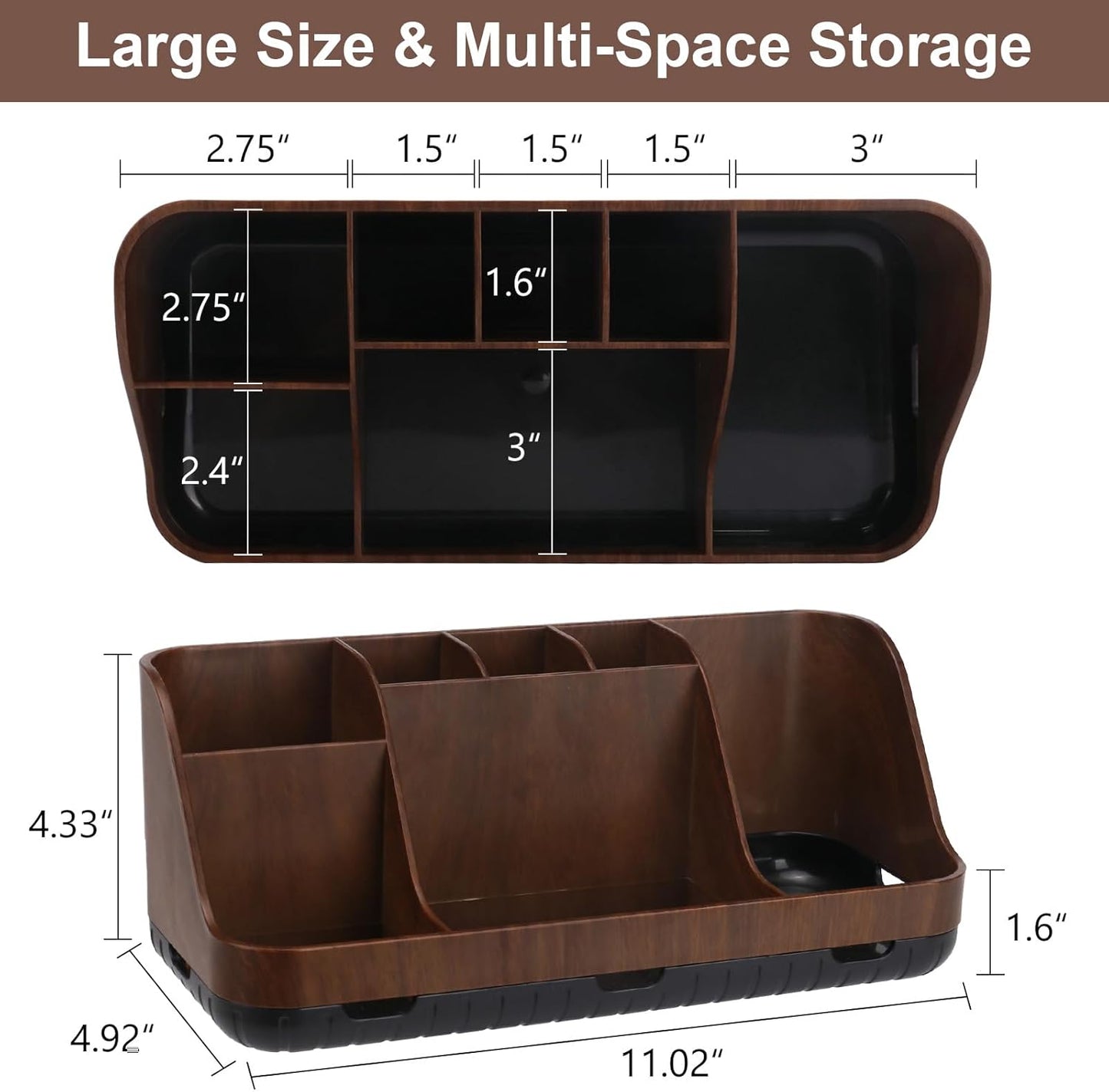 GFWARE Black Toothbrush Holder - 7 Slots Bathroom Organizer Countertop with Drainage Matte Black Electric Toothbrush and Toothpaste Holder for Bathroom Accessories Organization Vanity Sink Storage | Detachable 7 Slots Matte Black Kid Electric Toothbrush