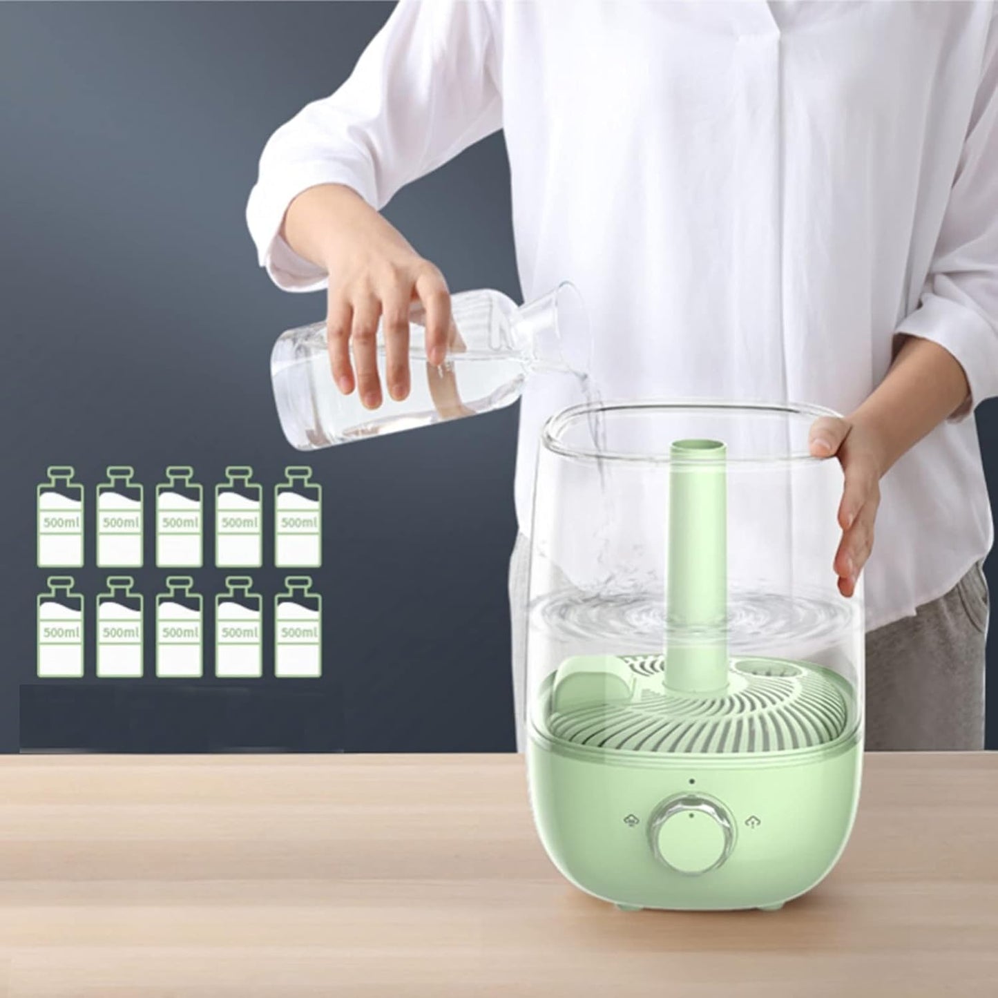 Humidifiers for Bedroom Humidifier, Fill Warm and Cool Mist Humidifiers for Bedroom, Auto & Sleep Mode, Auto Shut-Off Humidifier for Home
