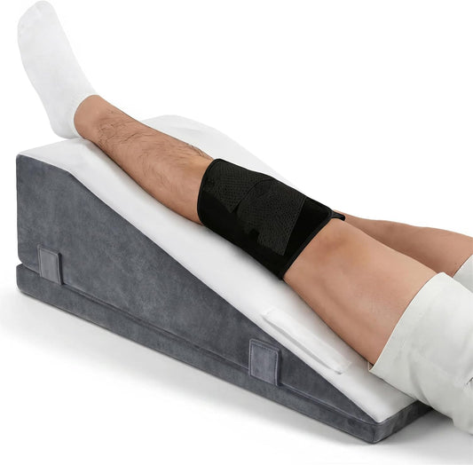 Hapiclody Leg Elevation Pillow for After Surgery – Adjustable Height Knee Surgery Recovery Leg Support Pillow, Designed for Knee Replacement Recovery, Single Leg Elevating Wedge