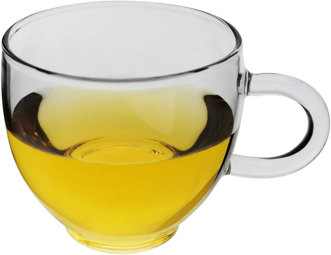 Glass Filtering Tea Maker Teapot with a Warmer and 6 Double-walled Tea Cups Set (Heating base, Standard)