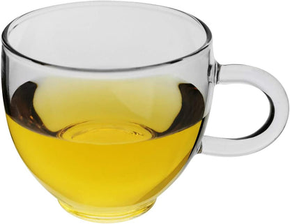 Glass Filtering Tea Maker Teapot with a Warmer and 6 Double-walled Tea Cups Set (Heating base, Standard)