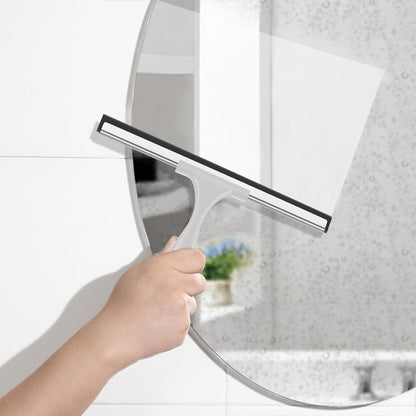 SetSail Squeegee for Shower Glass Door, 10 Inches, Black | Stainless Steel Shower Squeegee for Glass Doors, All-Purpose Window Squeegee for Shower Mirror Bathroom Car Window Cleaning