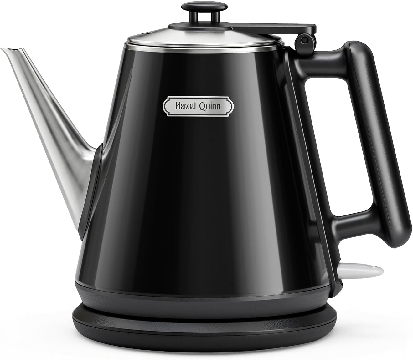 Hazel Quinn Electric Kettle, 1L/34oz Small Tea Kettle - Pearl White | 800W Fast Boil, 304 Stainless Steel Interior, Double-Wall Cool Touch, Gooseneck Spout, Auto Shut-Off, BPA-Free Cordless Home