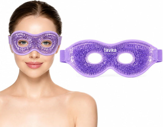 Cooling Gel Eye Mask for Puffy Eyes & Migraine Relief – Reusable Hot & Cold Therapy Mask for Sinus Pressure, Dark Circles, Headache Relief (Purple)