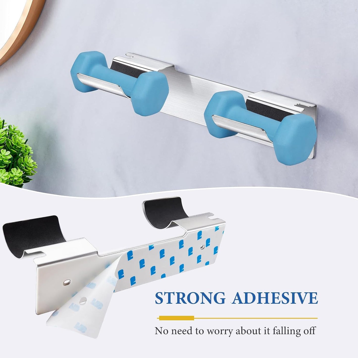 2 PCS Wall Mount Curling Iron Holder and Hair Tool Organizer with Adhesive, Multifunctional Hot Flat Iron and Hair Straightener Holder Storage Stand for Vanity, Cabinet and Wall, White