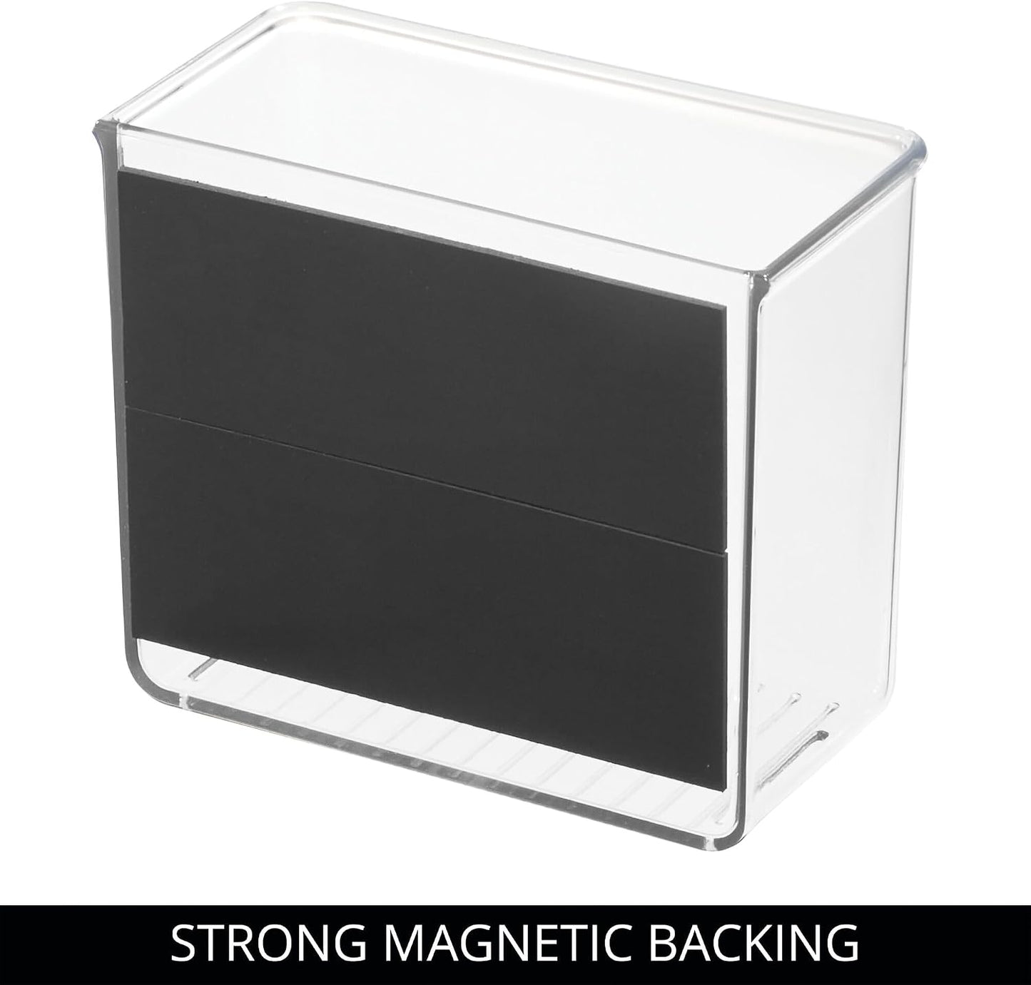 iDesign Magnetic Small Clear Plastic Organizer Bins | Laundry Room Storage