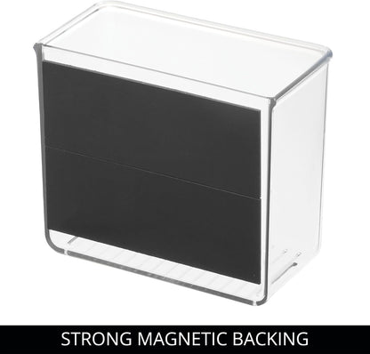 iDesign Magnetic Small Clear Plastic Organizer Bins | Laundry Room Storage