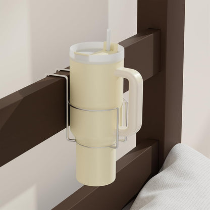 Cup Holder for Bed (Diameter: 3.3IN) Drink Holder Water Bottle/Glass Organizer for Wood Dorm Room Bunk Bed Crib, Metal Toddle Bed,Loft Bedside, Headbed, Car,Office Desk Partition