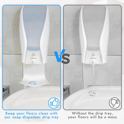 Dispenser Drip Tray Wall Mount Soap Dispenser Bracket,Laundry Detergent Drip Catcher Prevent Dripping and Spraying(White)